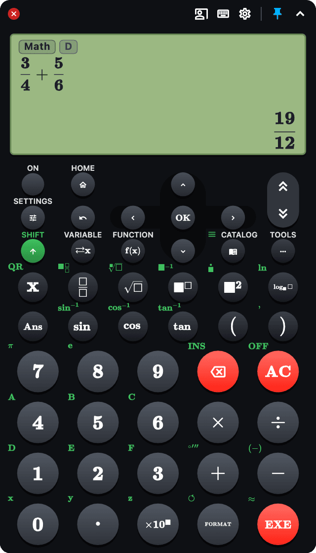 Modern, the round-key calculator, with the same sum